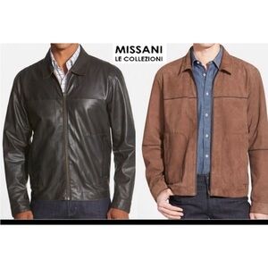 Missani Le Collezioni Men’s Size XL Reversible Leather Suede Jacket Brown Tan